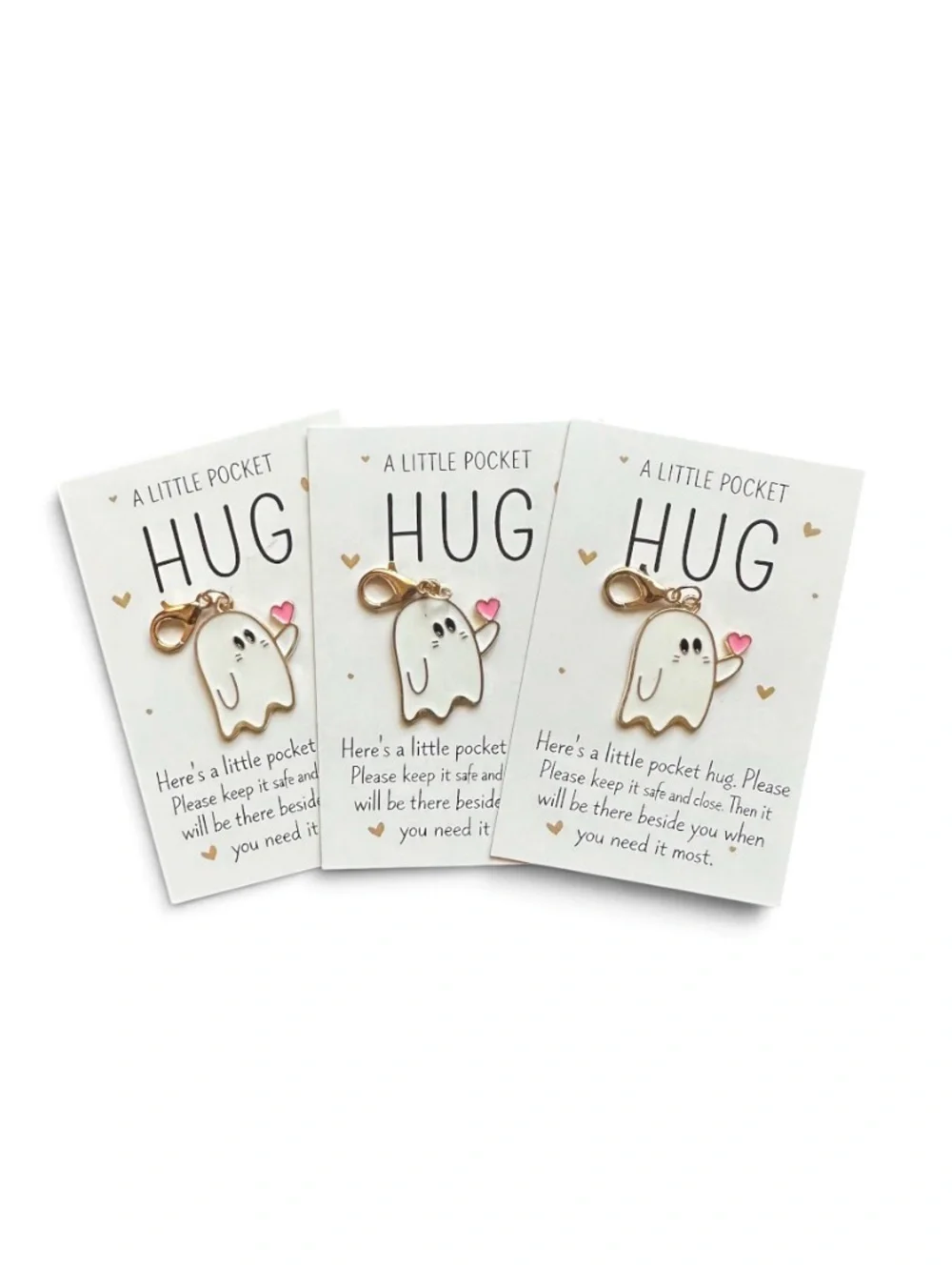 Ghost HUG - Enamel Charm with greeting card - Set of 3